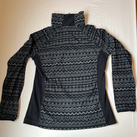 Columbia women’s L black and grey patterned quarter zip sweater - Picture 2 of 4